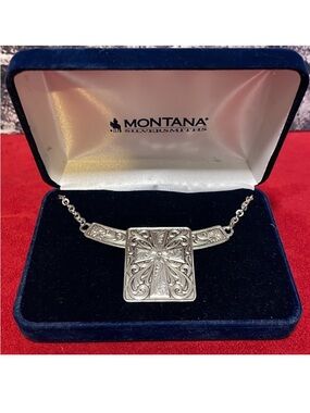 NEW Montana Silversmiths Silver Square Crossbar Necklace